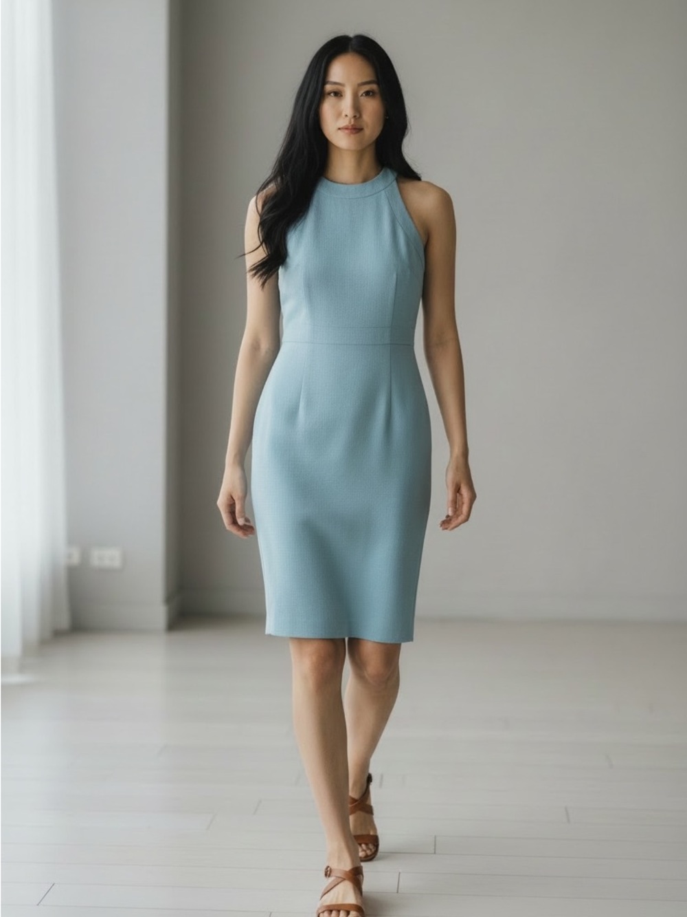 Ann Taylor Sky Blue Sleeveless Sheath Dress